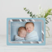 銀製のきらめくの写真の誕生の発表 案内状 (スタンド正面)