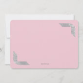 銀製のきらめくは写真Pkの誕生の発表に角を付けます 案内状 (裏面)