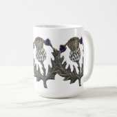 銀製のアザミ コーヒーマグカップ (正面右)