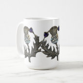 銀製のアザミ コーヒーマグカップ (正面左)