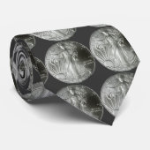 銀製のアメリカのワシのタイ ネクタイ (ロール)