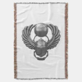 銀製のエジプトのオオタマオシコガネ スローブランケット (正面縦)