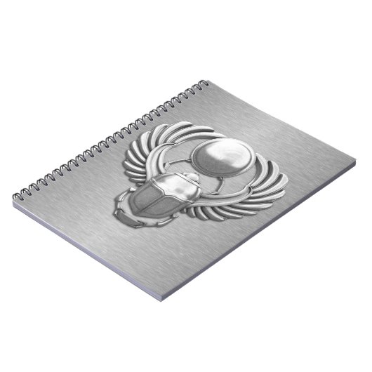 銀製のエジプトのオオタマオシコガネ ノートブック (左側)