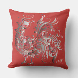 銀製のオンドリはあなたの背景色を選びます アウトドアクッション