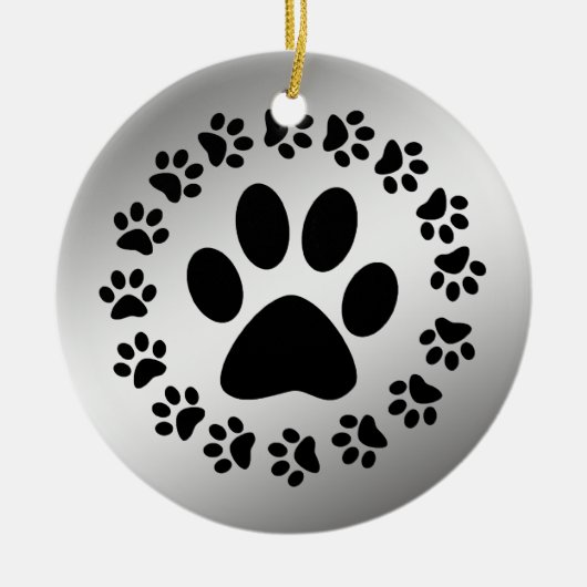 銀製のオーナメントの黒い足 セラミックオーナメント (正面)