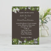 銀製のオーナメントを持つクリスマスの結婚式招待状 招待状 (スタンド正面)