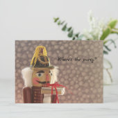 銀製のギフトが付いているくるみ割り 招待状 (スタンド正面)