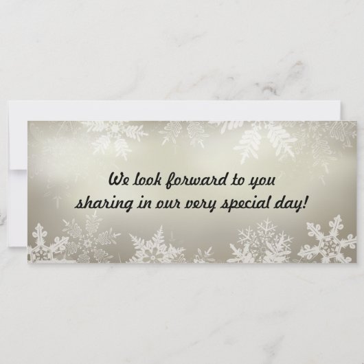 銀製のクリスマスの搭乗券の結婚式招待状 招待状 (裏面)