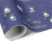 銀製のクリスマスオーナメント-包装紙 ラッピングペーパー (ロールコーナー)