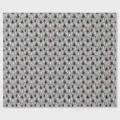 銀製のクリスマスツリーパターン ラッピングペーパー (フラット)