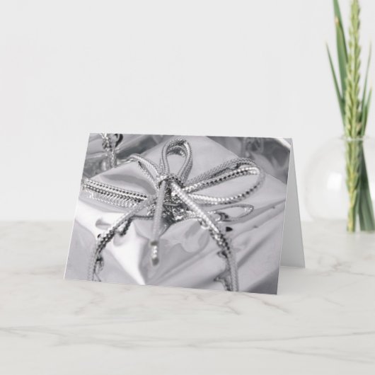銀製のクリスマスプレゼント シーズンカード (正面)