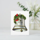 銀製のクリスマス鐘 シーズンポストカード (スタンド正面)