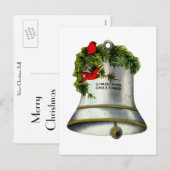 銀製のクリスマス鐘 シーズンポストカード (正面/裏面)