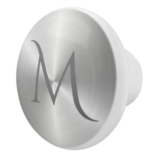 銀製のクロム金属のモノグラムの引出しの引きのノブ セラミックノブ (右)