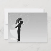 銀製のグラデーションなシルエットのフォーマルなシャワーの招待状 招待状 (裏面)