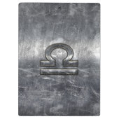 銀製のグランジな鋼鉄スタイルの天秤座の(占星術の)十二宮図の記号 クリップボード (裏面)