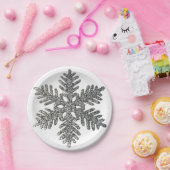 銀製のグリッターのクリスマス・パーティの休日の星の紙 ペーパープレート (パーティー)