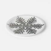 銀製のグリッターのクリスマス・パーティの休日の星の紙 ペーパープレート (アングル)