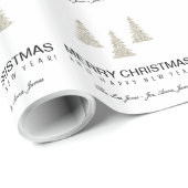 銀製のグリッターのクリスマス ラッピングペーパー (ロールコーナー)