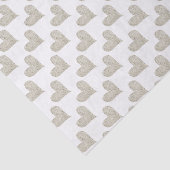 銀製のグリッターのハート 薄葉紙 (詳細)