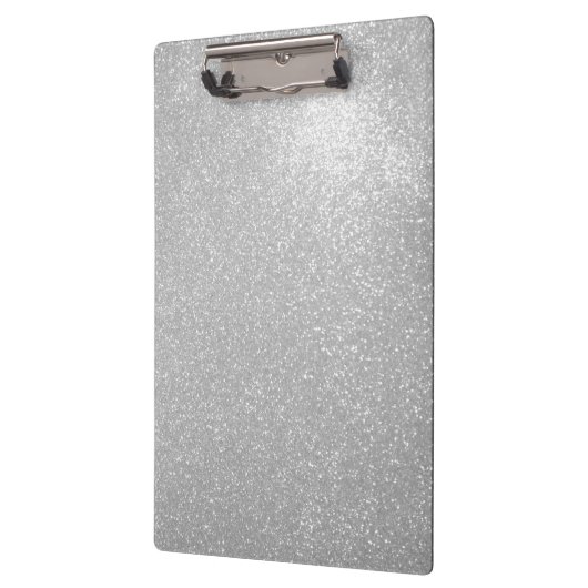 銀製のグリッターのフェイクなきらめく微光のクリップボード クリップボード (左)