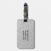 銀製のグリッターのプリント贅沢な旅行荷物のラベル ラゲッジタグ (裏面縦)