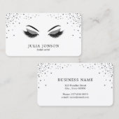 銀製のグリッターのメーキャップアーティストが付いている粋な鞭 名刺 (正面/裏面)