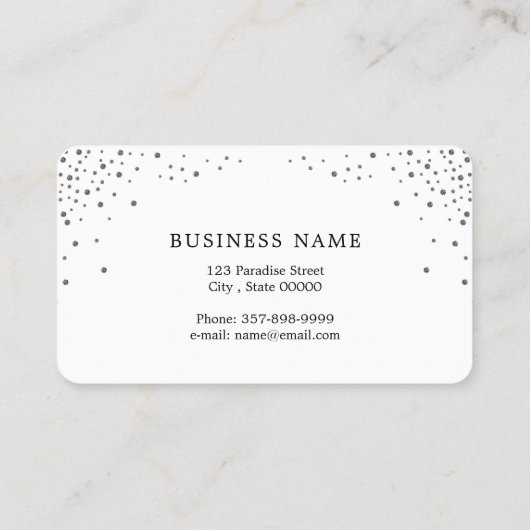 銀製のグリッターのメーキャップアーティストが付いている粋な鞭 名刺 (裏面)