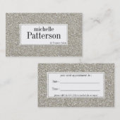銀製のグリッターの一見のアポイントメントの名刺 予約カード (正面/裏面)