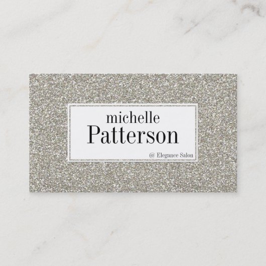 銀製のグリッターの一見のアポイントメントの名刺 予約カード (正面)