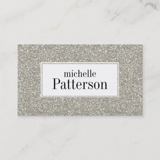 銀製のグリッターの一見の専門の名刺 名刺 (正面)