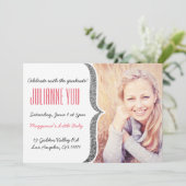 銀製のグリッターの卒業2015年のパーソナライズな招待 招待状 (スタンド正面)