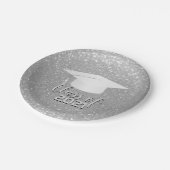 銀製のグリッターの卒業 ペーパープレート (アングル)