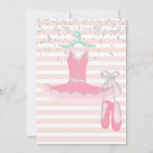 銀製のグリッターの紙吹雪のバレリーナchic1stの誕生日 招待状 (裏面)