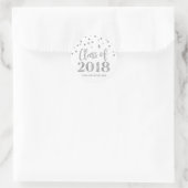 銀製のグリッターの紙吹雪の卒業2018年 ラウンドシール (バッグ)