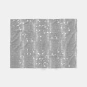 銀製のグリッターの輝きの金属の金属一見 フリースブランケット (正面(横))