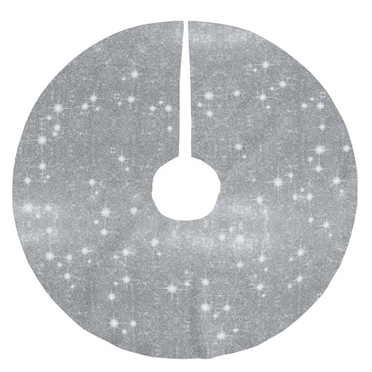 銀製のグリッターの輝きの金属の金属一見 ブラッシュドポリエステルツリースカート (正面)