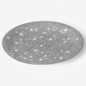 銀製のグリッターの輝きの金属の金属一見 ペーパープレート (アングル)