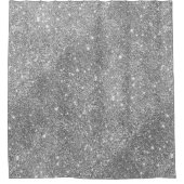 銀製のグリッターの輝き シャワーカーテン (正面)