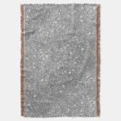 銀製のグリッターの輝き スローブランケット (正面縦)