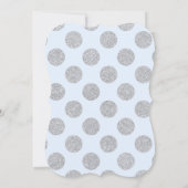銀製のグリッターはベビーシャワーの招待状カードに点を打ちます 招待状 (裏面)