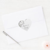 銀製のグリッターは紫色の宝石の結婚式のステッカー渦巻きます ハートシール (封筒)