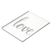 銀製のグリッター愛ノート ノートブック (左側)