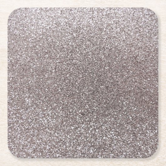 銀製のグリッター スクエアペーパーコースター (正面)