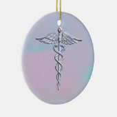 銀製のケリュケイオンの医学の記号の母真珠の装飾 セラミックオーナメント (右)