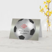 銀製のサッカーボールのカスタマイズ可能な写真フレーム カード (黄色い花)
