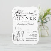 銀製のシャンペンのリハーサルのディナー・パーティの招待 招待状 (スタンド正面)