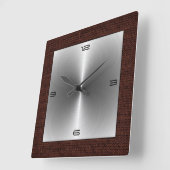 銀製のステンレス鋼のモダンなバーラップのボーダー スクエア壁時計 (傾斜)