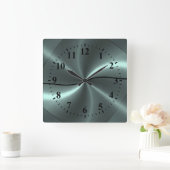 銀製のステンレス鋼の金属の一見 スクエア壁時計 (ホーム)