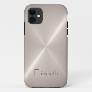 銀製のステンレス鋼の金属の一見 iPhone 11 ケース